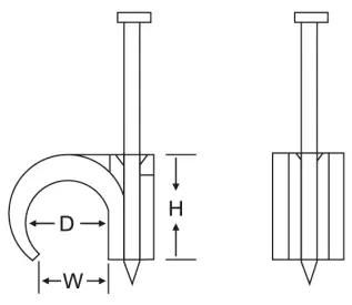 High Quality Medium Nail Cable Clip, Plastic Cable Clips