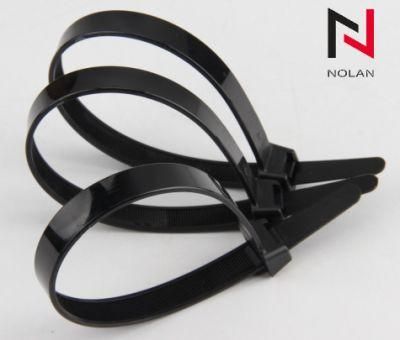 Nylon 66 Black Plastic Zip Cable Tie Nylon Clamp 3.6 mm Width Plastic Zip Cable Ties