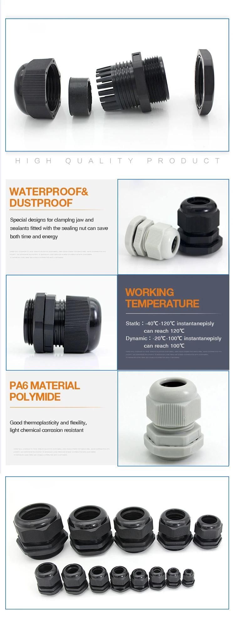 Waterproof IP68 Plastic Nylon Standard Thread Electrical Cable Gland NPT Size Nylon PA66 PA6 Plastic
