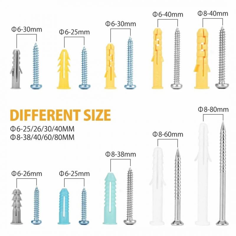 Nylon Plugs Expansion Tube Fish Type Furniture Fasteners Fixing Anchor Wall Plug Screw Plastic Wall Plugs