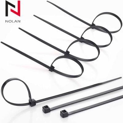 -40 Degree Nylon 66 Black Colored Plastic Zip Cable Tie Nylon Clamp 3.6 mm Width Plastic Zip Cable Tie