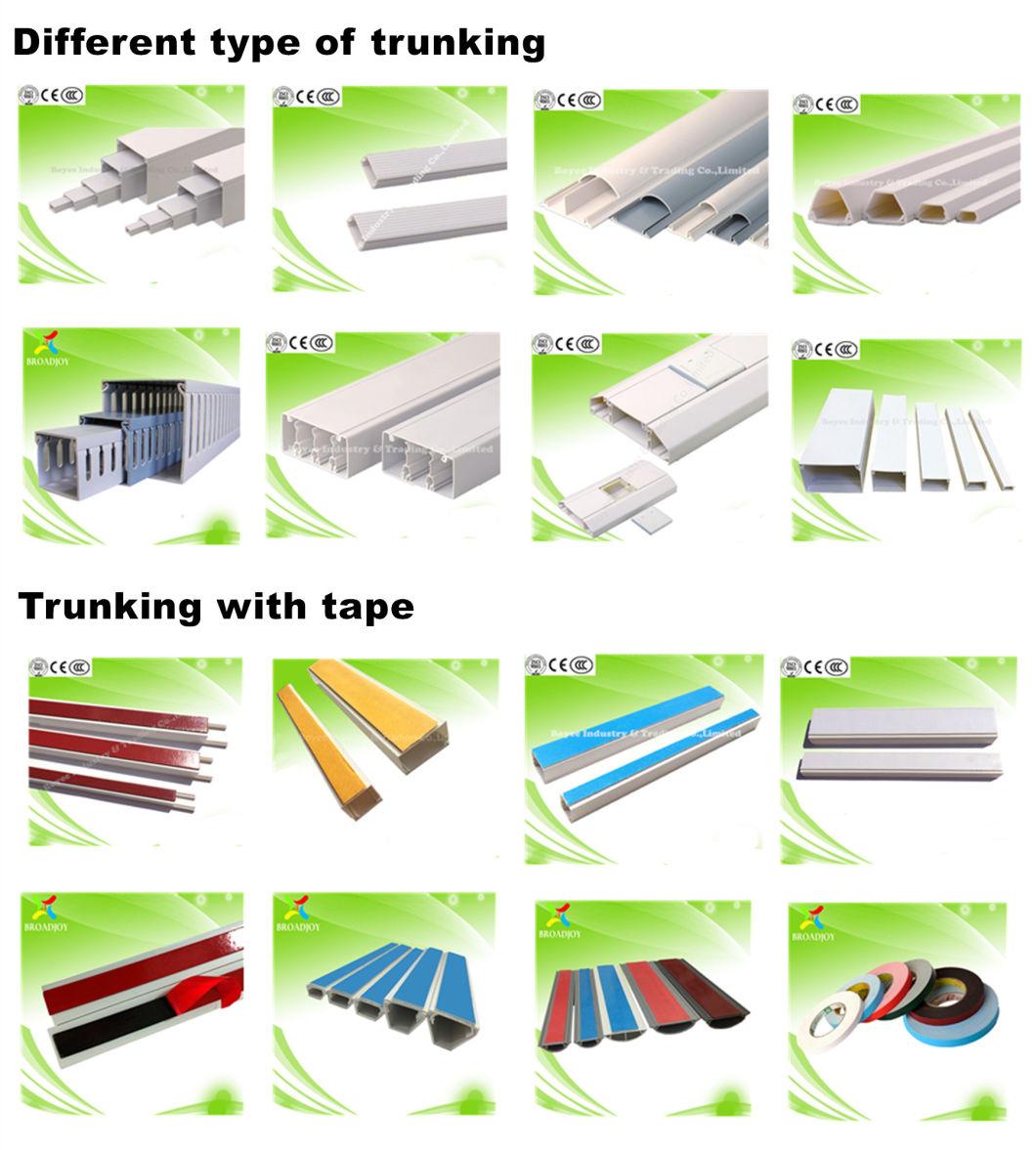 PVC Electrical Cable Channel Trunking with or Without Blue Tape or Red/Yellow/Green Adhesive