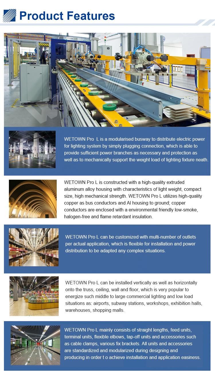 Low Voltage Electrical Busway 25-63A Lighting Busbar Trunking System