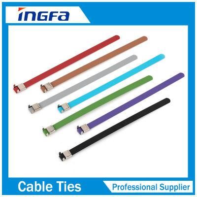 SS304 316 316 Stainless Steel Epoxy Coated Cable Tie for Marine Use