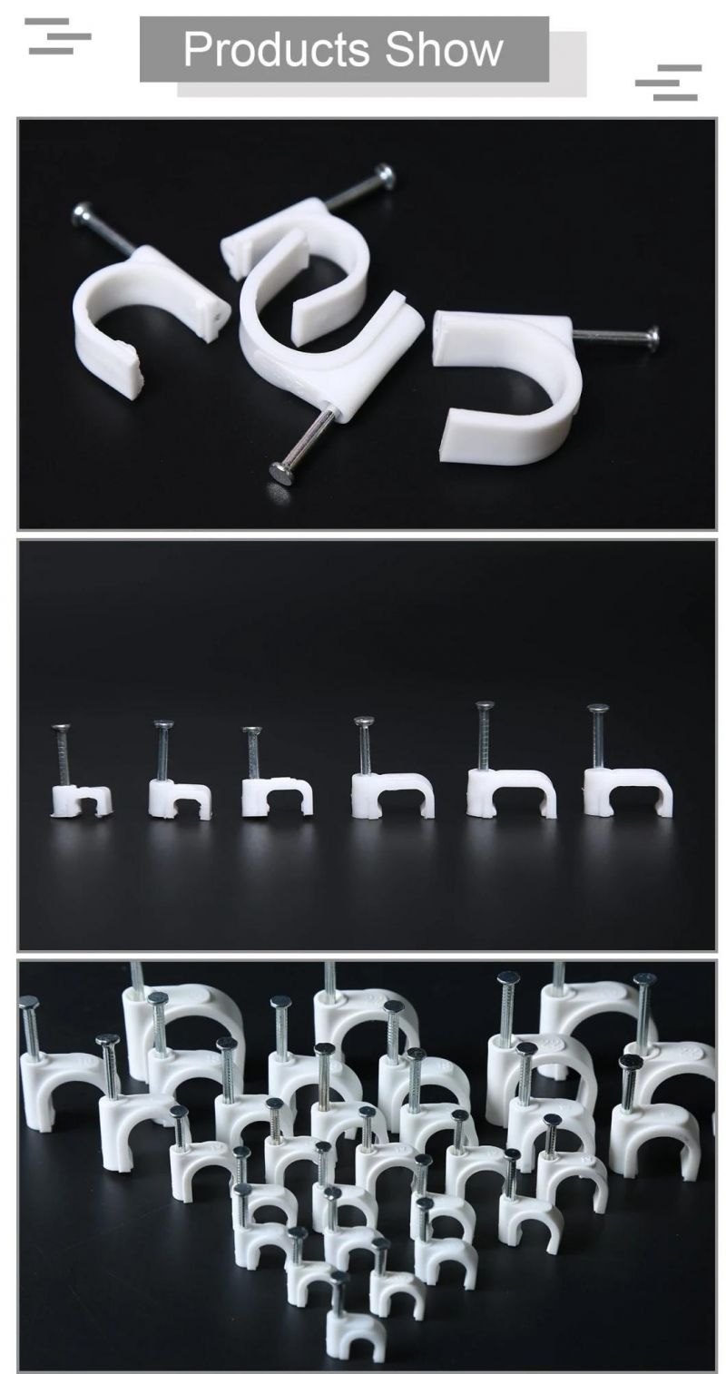 Plastic PE Material Flat Wire Nail Cable Clip