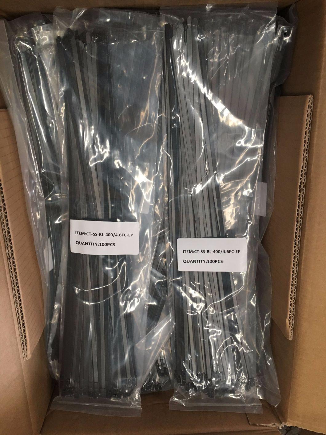Factory Supply Epoxy Coated Ss Self Locking Stainless Steel Cable Ties