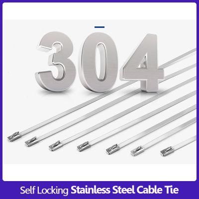 12mm Stainless Steel Cable Tie 304 Steel Ball Buckle Tie Self-Locking Metal Cable Zip Ties for Fixing