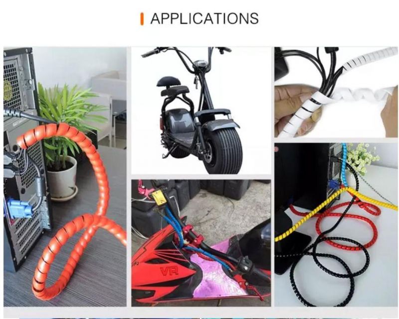 Hot Sell Cable Sleeve Cable Management PP 2m Black Plastic PE Wire Winding Tube