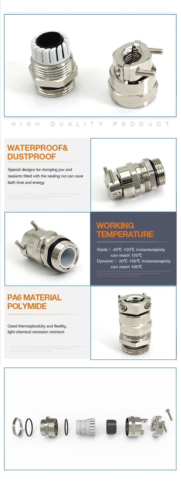 Stainless Steel Double-Locked Cable Gland CE Pg M NPT G Brass Metal Double Lock Cable Gland