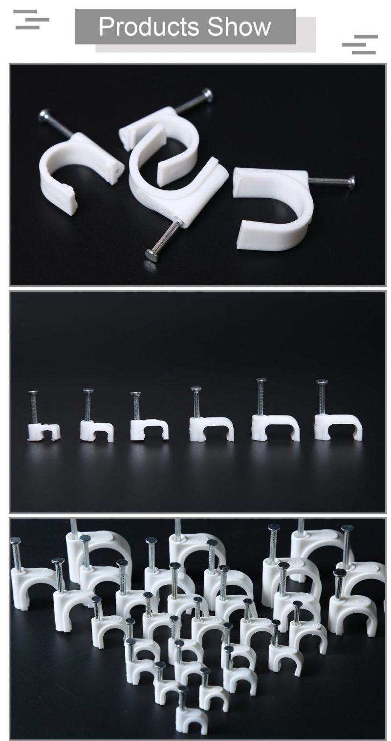 Manufacturer 5 mm Plastic PE Flat Wire Nail Cable Clip