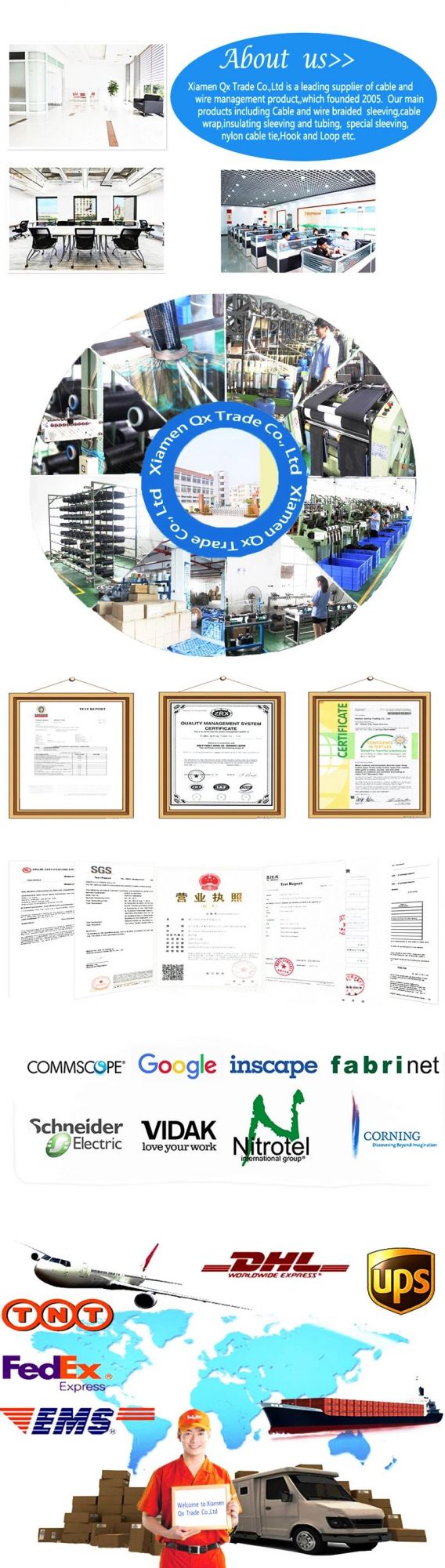 EMI Shielding Cable Sleeving for Semiconductor Equipment, Power Construction, Various Electric