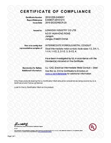 UL IMC Conduit Pipe Product