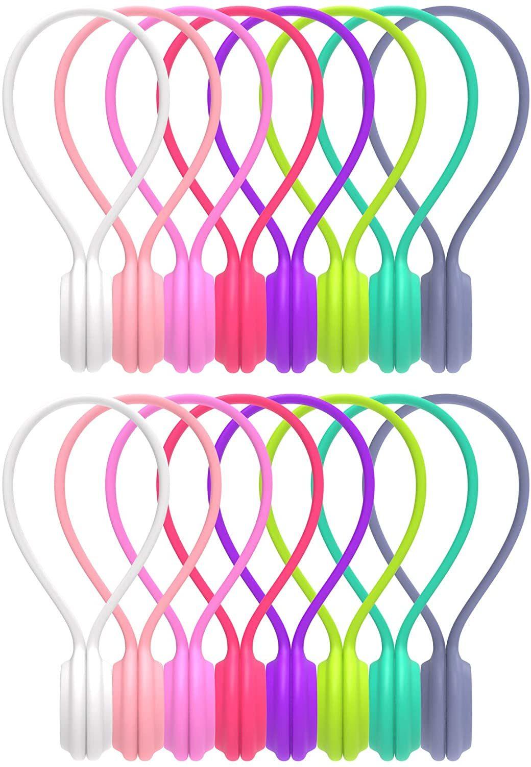 Magnetic Headphone Cord Winder Wrap Organizer Cable Ties Silicone Holder