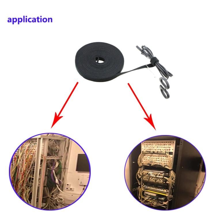 Nylon Hook and Loop Double Side Adhesive Tape for Cord Wire Management