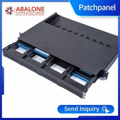 Abalone Factory Supply FTP CAT6 CAT6A Keystone Jack Module Socket Toolless Loaded Empty 24 Port Patch Panel with Snap Cable Management