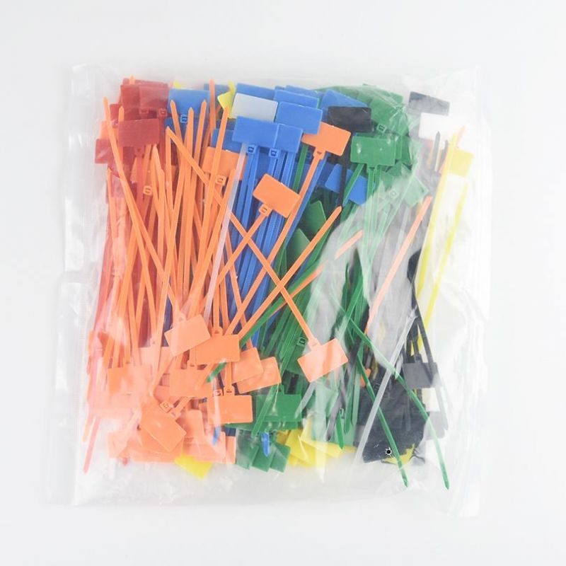 4*150mm Nylon Cable Ties Tag Labels Plastic Loop Ties Markers Cable Tag Self-Locking Zip Ties