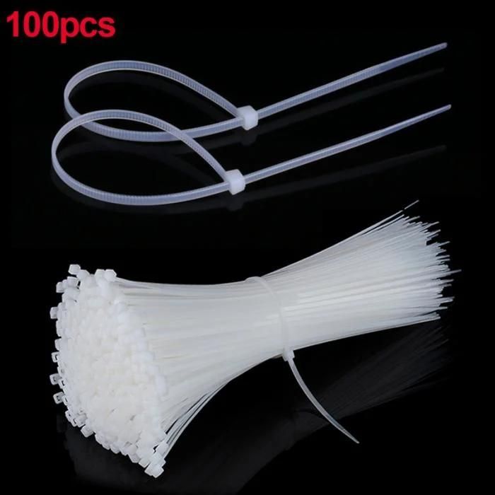 100 PCS Zip Fasten Wire Wrap ABS Plastic Cable Ties