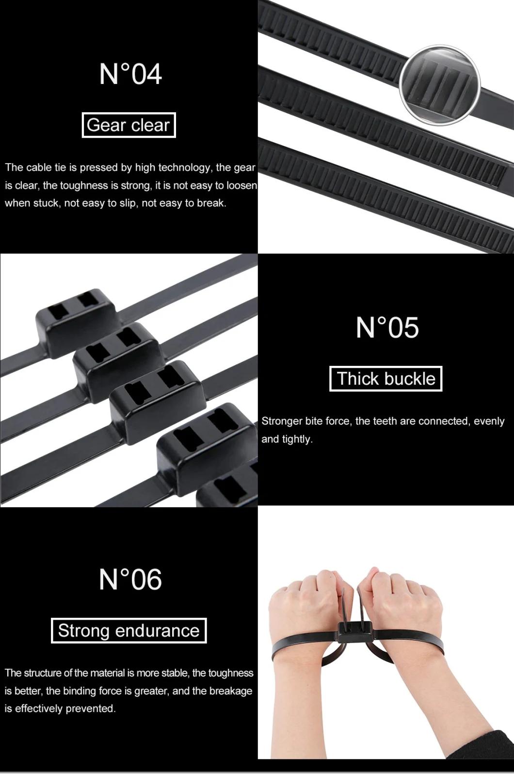 Manufacturer 13*880 Black Nylon Strap Plastic Handcuff Cable Ties