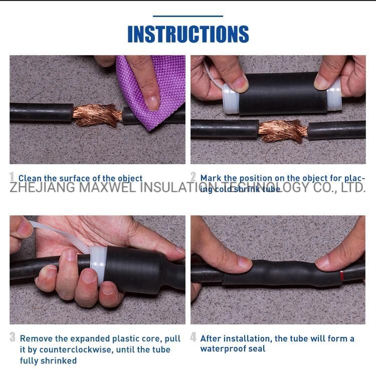 Expanded Onto a Removable Core EPDM Rubber Cold Shrink Tube