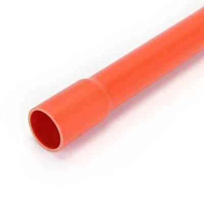 Manufacturer OEM High Quality 25mm Cable Protection PVC Electrical Conduit Pipe in Orange Color