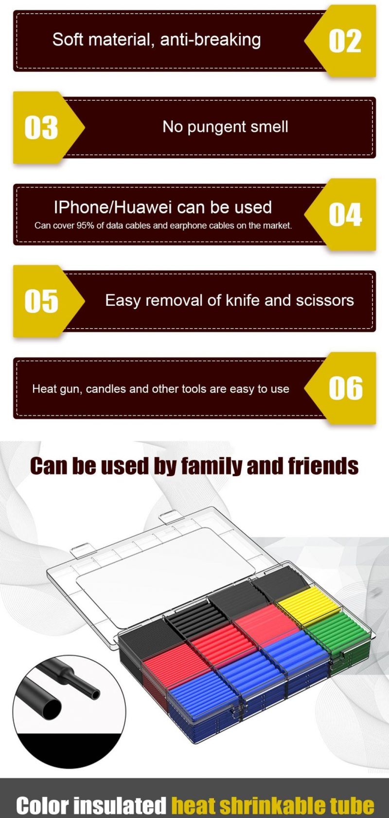 RoHS CE UL Flame Retardant Fire-Proof Polyolefin Sleeve Heat Shrinkable Tube
