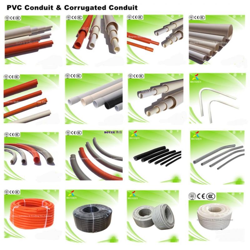 White/Grey/Black/Orange/Green Color 20mm & 25mm PVC Electrical Wiring Cable Ductwork Trunking / PVC Electric Duct Tube Pipe Conduit with Socket End & Belled End