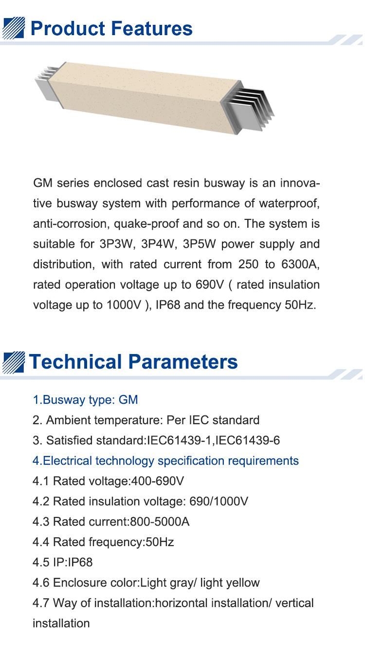 GM-D Low Voltage Cast Resin Electrical Busway /Lifetime Maintenance Free