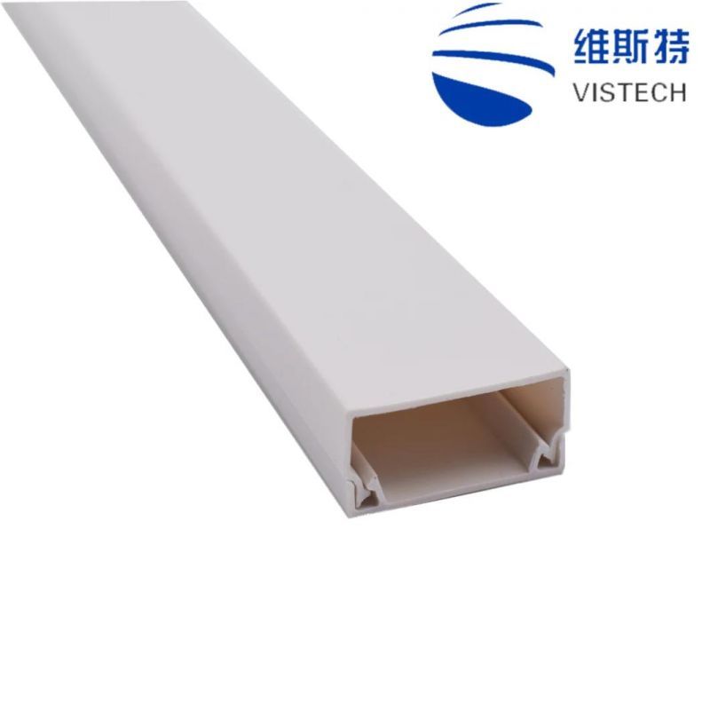 White PVC Good Insulation The Round Type Solid Wring Duct, 0.75mm/1.3mm Thickness Cable Trunking