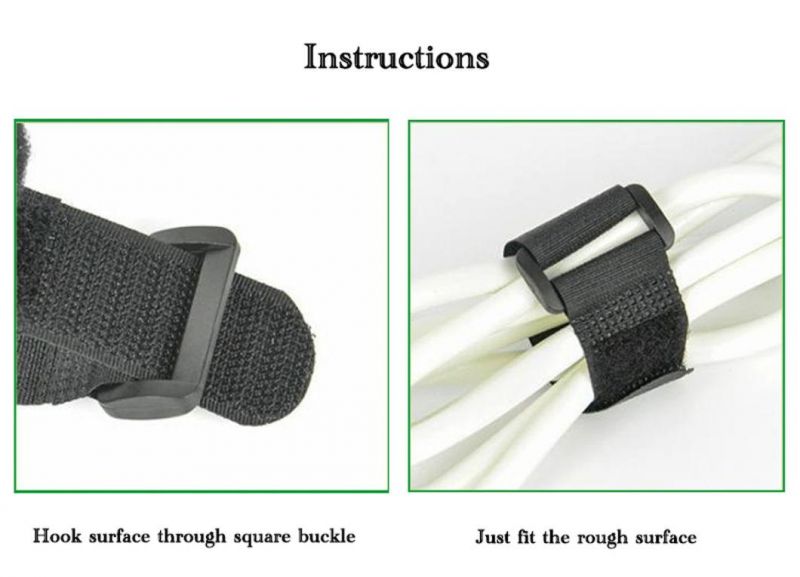 Reusable Buckle Elastic Hook & Loop Cable Tie