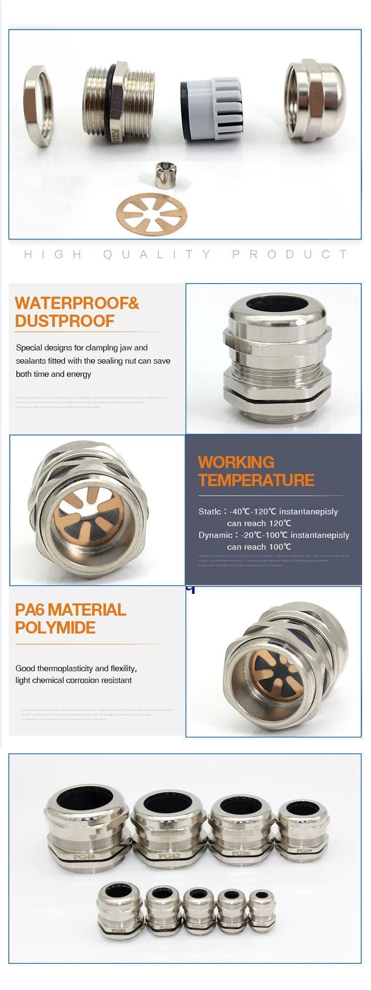 M37 Nickel Brass Cable Gland EMC Cable Connector for Shielded