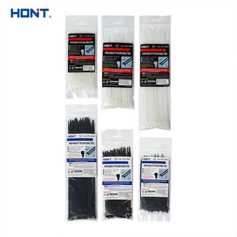 Hont Newpatented Hta-2.5*200 Plastic Nylon Self Locking Cable Tie