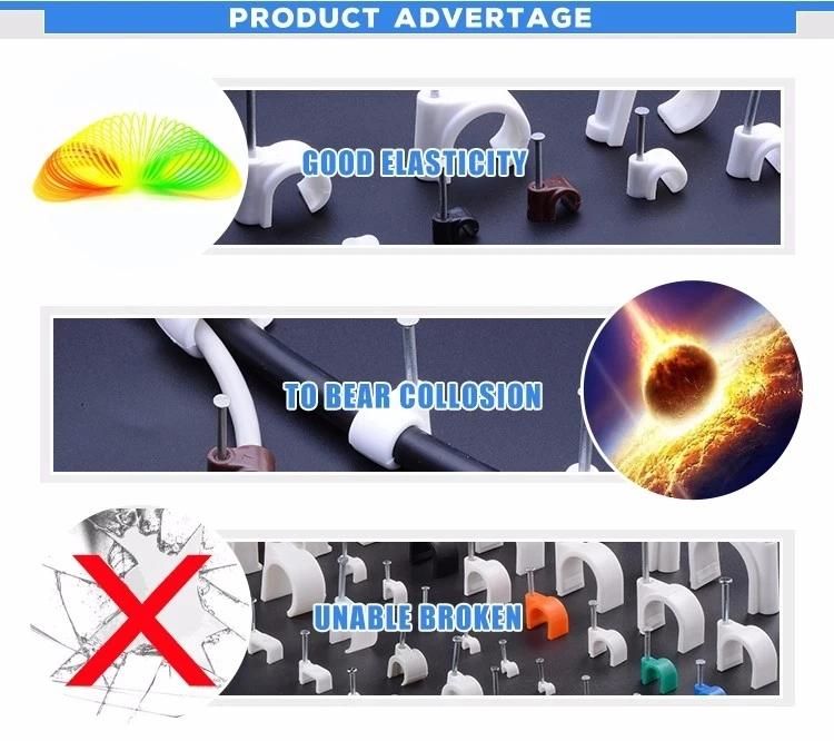 High Quality Medium Nail Cable Clip, Plastic Cable Clips