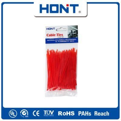 Red Plastic Ht-2.5*160mm Self Locking Nylon Cable Tie with Reach