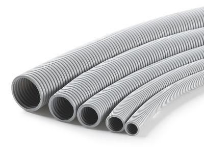 Custom High Quality 25mm Grey PVC Flexible Corrugated Conduit Pipe