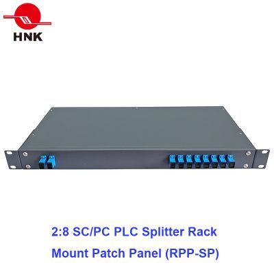 2: 8 PLC Splitter Rack Mount Fiber Optic Patch Panel