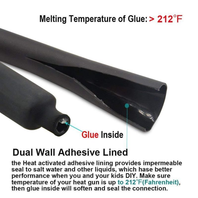 Dual Wall Heat Shrinkable Tube Heat Shrink Tubing Adhesive Heat Shrinkable Shrinking Ratio 3: 1 / 4: 1