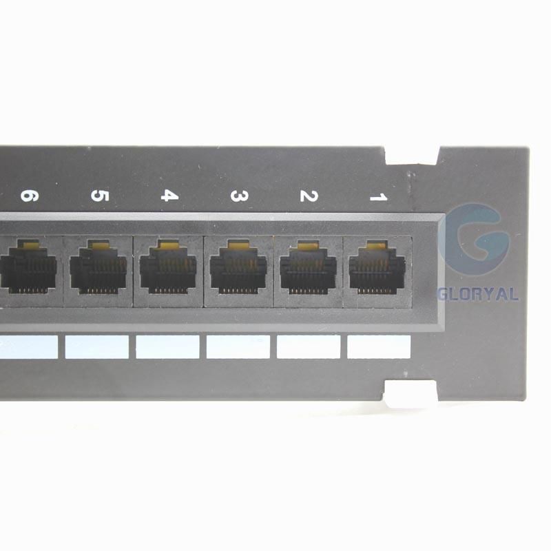 10 Inch 12 Port Wall-Mounted Patch Panel 12 Port Cat5 CAT6 Patch Panel RJ45 Networking Wall Mount Rack Mount Bracket