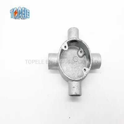 Gi Conduit Fittings Circular Malleable Iron Cross Four Way Intersection Boxes