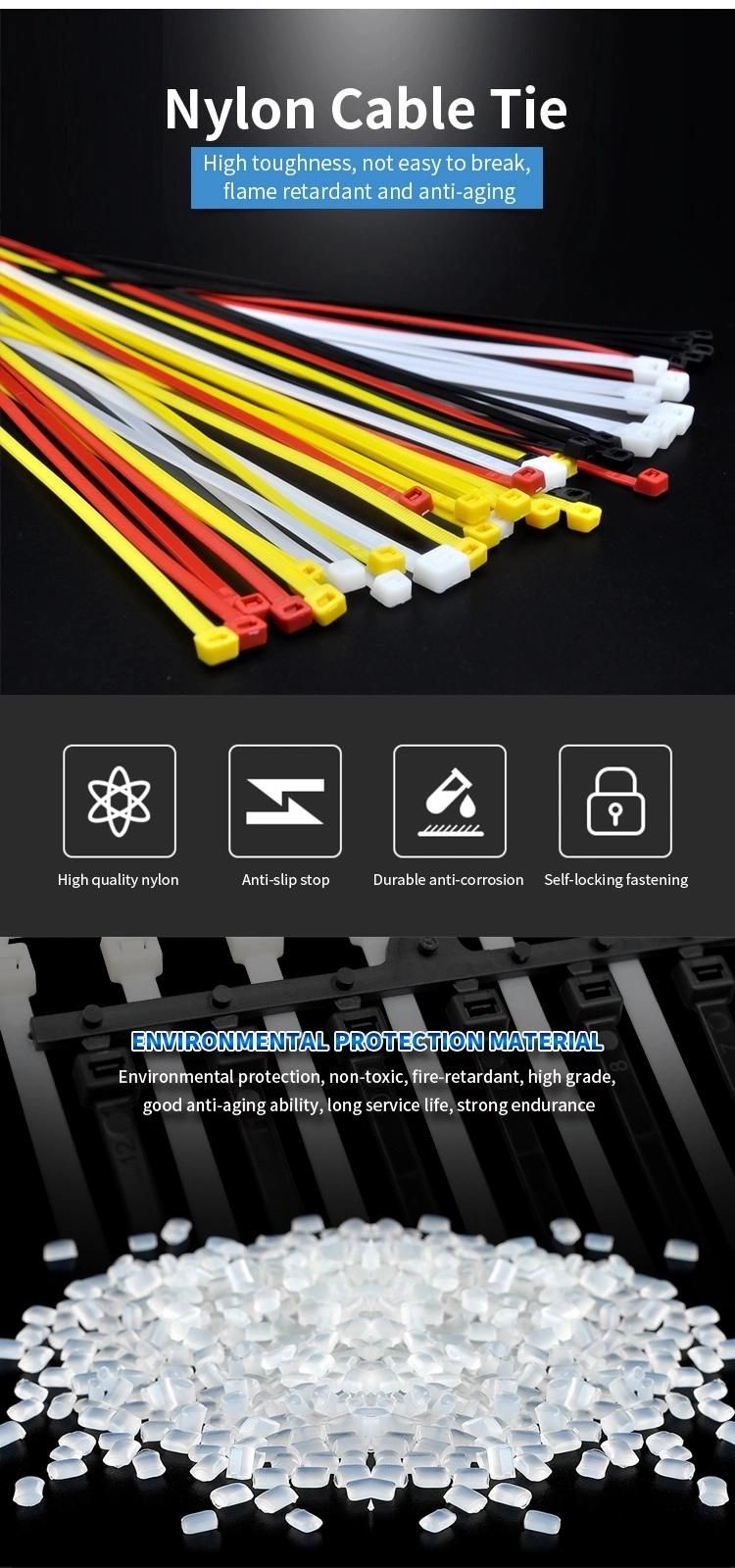 Europe Standard Nylon PA66 Cable Ties Plastic Zip Tie with UL CE