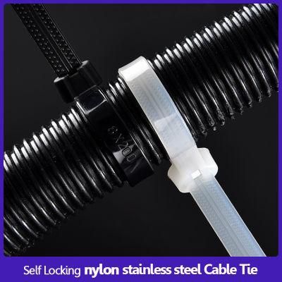 Self Locking Nylon Cable Zip Wire Tie Reusable with Stainless Steel Inlay with Good Insulation