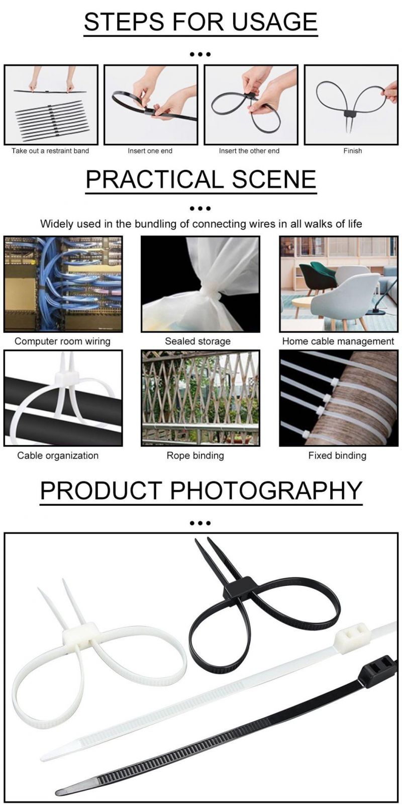 Supplier Plastic Handcuffs Heavy Duty Nylon Cable Tie