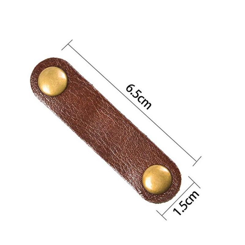 Leather Bobbin USB Wire Earphone Cable Clip Winder