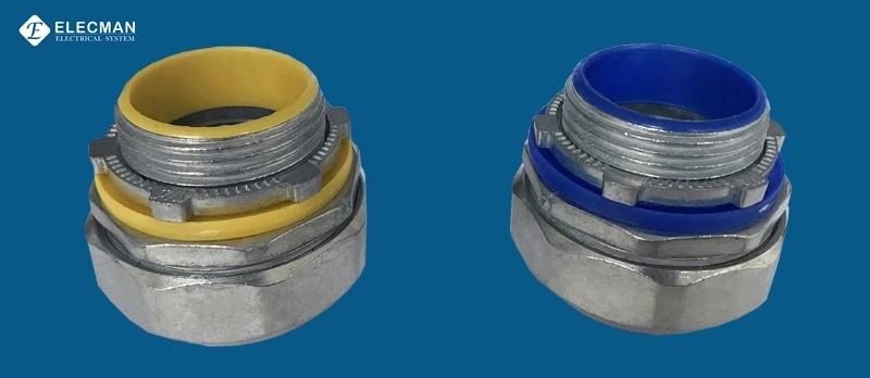 Zinc Liquid Tight Connector with Yellow Insulator Connector Hermetico Recto Size 1/2"-4"