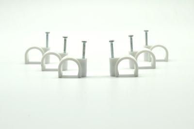 Raytech Circle Cable Clips with Steel Nail, Cable Management, Electrical Wire Cord Tie Holder