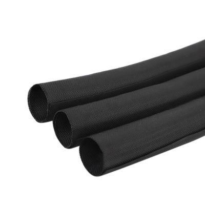 6mm * 200mm Woven Wrap Split Braided Sleeving Self-Closing Wrap Black