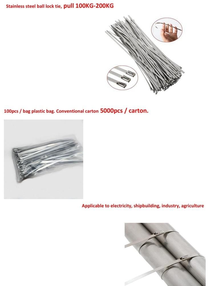 Strong Stainless Steel Bundle Grade Metal Cable Ties Zip Tie Wraps Exhaust Silver 4.6 X 500 mm