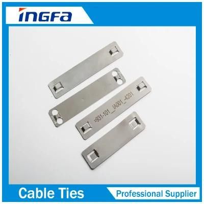 Stainless Steel Cable Marker Plate with Self-Lock Cable Tie