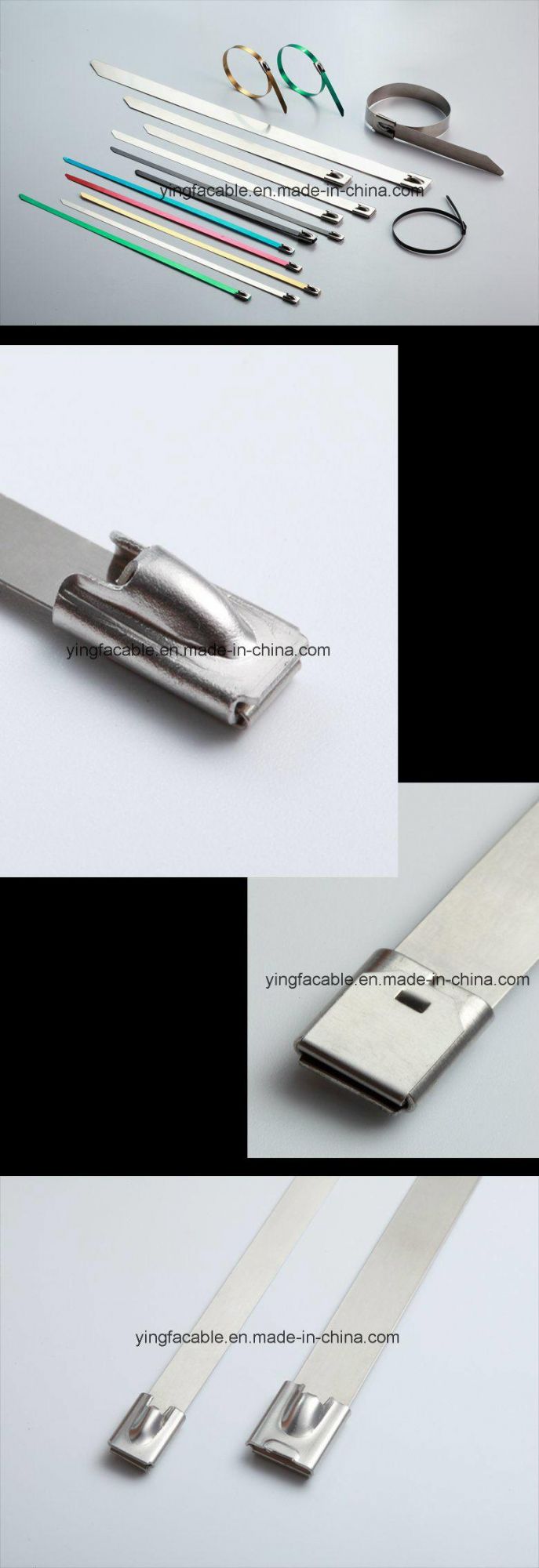 Uncoated Stainless Steel Ties Cable Strap for Industry Application 7.9X250mm