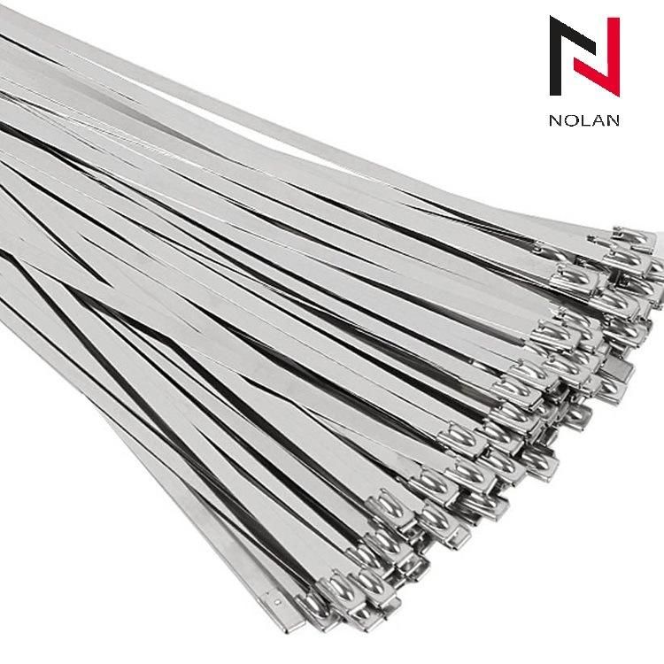 304 Stainless Steel Cable Ties 100PCS Wrap Coated Self Locking Metal Zip Ties