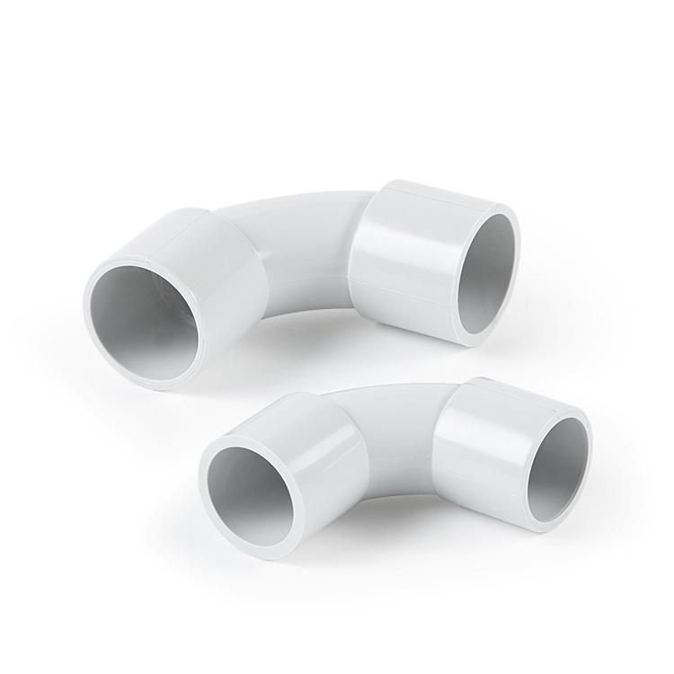 Factory Supply Custom Conduit Fittings Plastic PVC Electrical Pipe 90 Degree Solid Elbow